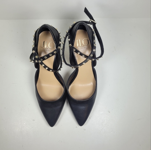 Jennifer Lopez Black Studded Women's Shoes New - Picture 2 of 15